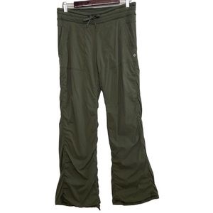 Lululemon Army Green Lined Dance Studio Pants Size 6 Straight Leg Track Pants